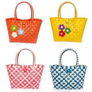  Giỏ Đan Tay Túi Xách Đan Thủ Công Túi Handmade Làn Nhựa Đi Chợ - Dùng làm phụ kiện thời trang. 