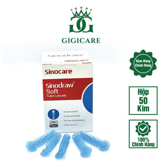 Kim chích máu Sinodraw CHÍNH HÃNG máy đo đường huyết Sinocare hộp 50 kim