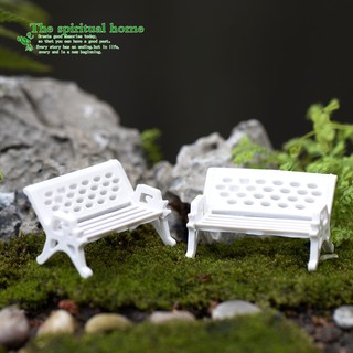 Mô hình Ghế trắng công viên, phụ kiện trang trí tiểu cảnh, DIY, terrarium