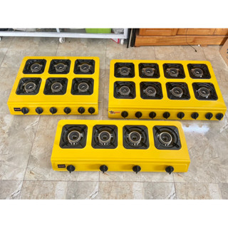 BẾP GAS CÔNG NGHIỆP MỲ CAY BÁNH XÈO ĐẦU ĐỐT BẰNG ĐỒNG ( khung vàng cao cấp tính điện )