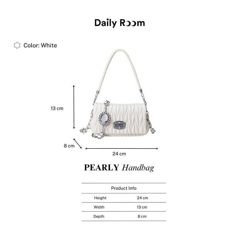 (Daily Room) Túi xách nữ Pearly Bag dáng basic, thời trang minimal