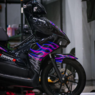 Tem rời AirBlade 2024 xe đen - tem lửa hồng tím siêu ngầu - không bay màu