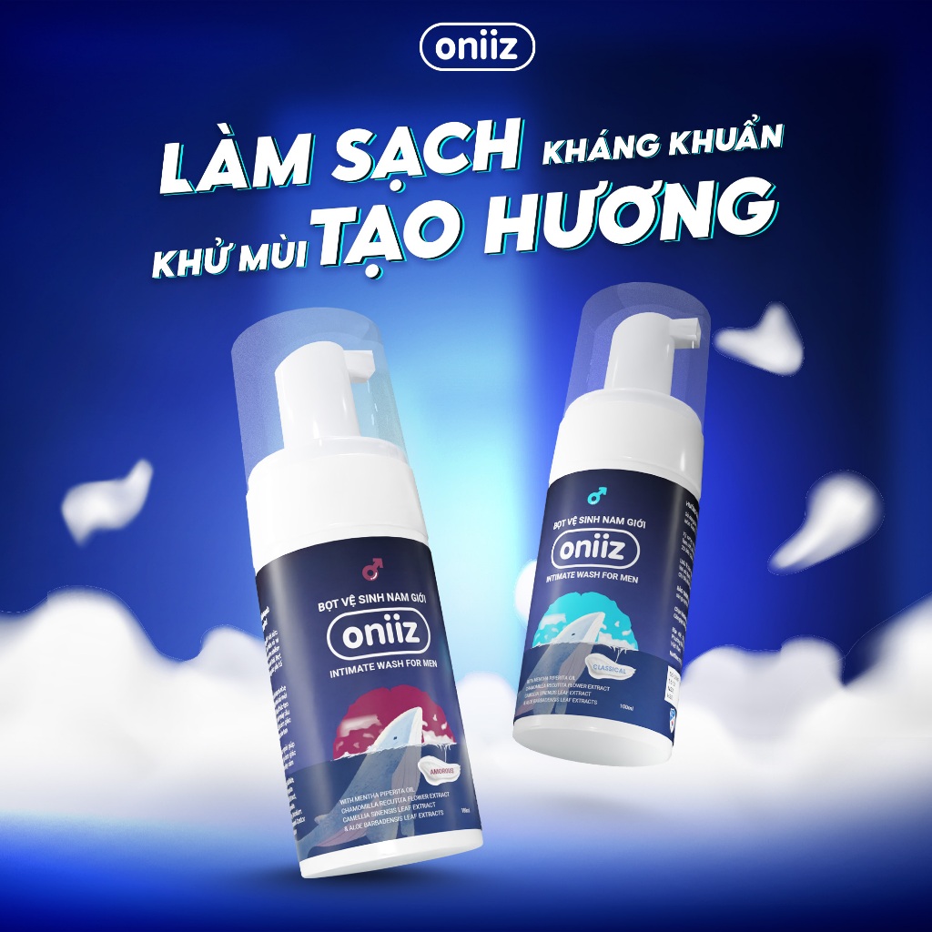Bộ 3 bọt vệ sinh nam giới Oniiz ES-114.13, dung dịch vệ sinh nam tạo bọt 100ml