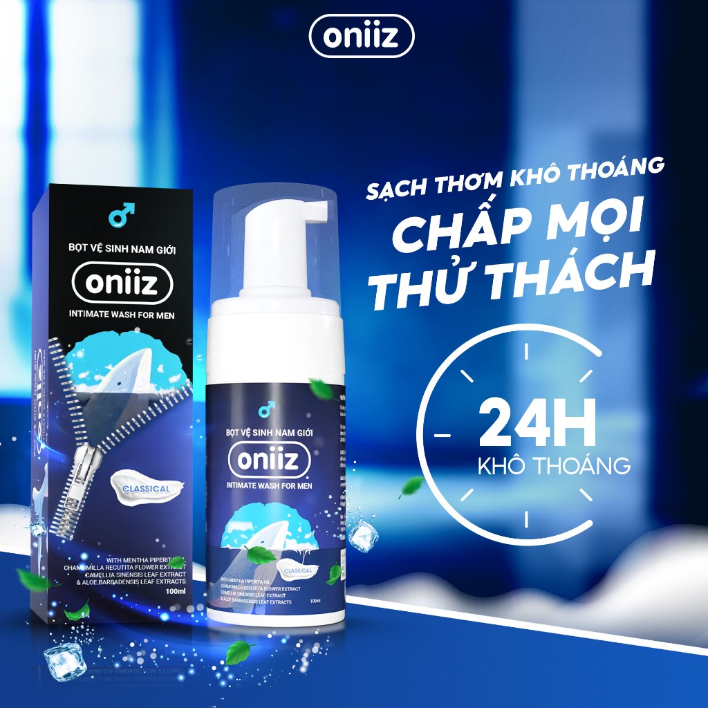 Bộ 3 bọt vệ sinh nam giới Oniiz ES-114.13, dung dịch vệ sinh nam tạo bọt 100ml