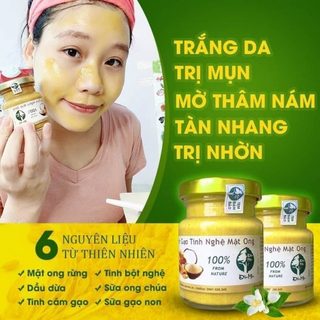 Kem Gạo Tinh Nghệ Mật Ong Độc Mộc+Làm Đep Tự Nhiên+Dưỡng Trắng Da .ĐTLV