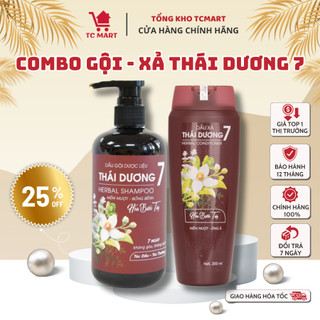  Combo dầu gội và dầu xả dược liệu Thái Dương 7 200ml 480ml - Bổ sung dầu Argan giúp tóc khỏe mạnh - Sao Thái Dương 
