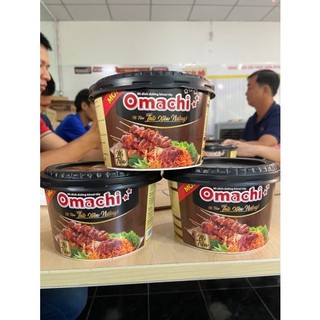 Thùng 12 tô mì trộn omachi vị thịt xiên nướng 95g/ tôm xốt phô mai