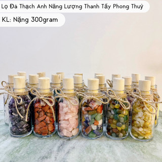 Lọ Đá Phong Thuỷ Nhiều Màu Sắc Tự Nhiên Thanh Tẩy Trang Trí Nhà Cửa Phong Thuỷ