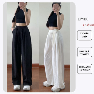 Quần gió nhăn ống suông xếp ly EMIX Quan619/P10K5