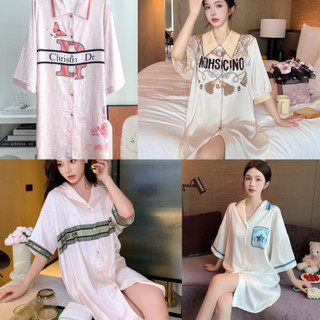 [199K Giảm ngay 35K]D166 HỎA TỐC - Đầm sơ mi ,chất lụa cao cấp,from rộng thoải mái,bầu bì bon chen được nha