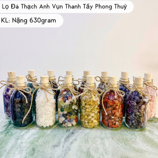 Lọ Đá Tự Nhiên Ngũ Sắc Thanh Tẩy Trang Trí Phong Thuỷ