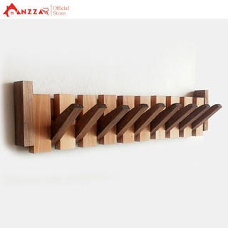  Móc gỗ treo tường Anzzar móc treo quần áo phụ kiện giá gỗ treo quần áo-MT04 