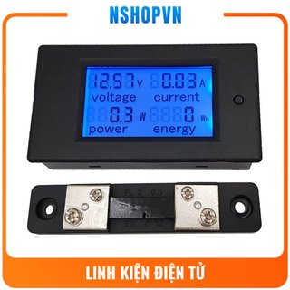 Đồng hồ đo dòng, áp, công suất, mức năng lượng DC kèm trở Shunt 50A - 100A