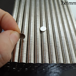 Nam châm viên đất hiếm mạ nikel 7x1mm-7x2mm-7x3mm-7x5mm-7x10mm nam châm có lực hút mạnh