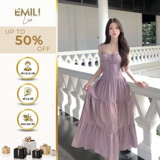Đầm maxi 2 dây đi biển Emili đầm dài đi biển đi du lịch phong cách 