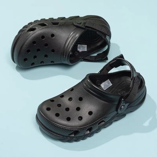 Dép sục Crocs Duet max II Sport màu full đen cho cả nam và nữ, tặng kèm charm mix dép