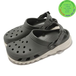 Dép sục Crocs Duet Max II Sport màu  ghi rêu cho cả nam và nữ, tặng kèm charm