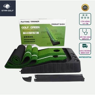 Thảm tập put golf, thảm tập putting, pgm, thảm putter , có vạch phụ trợ ngắm, thảm tập có đường dẫn bóng về tiện lợi
