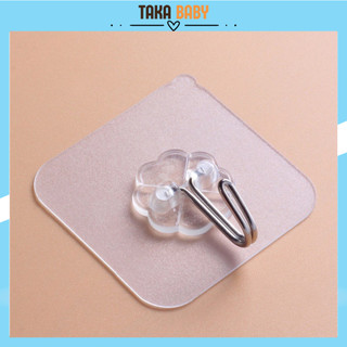 Móc treo dán tường trong suốt chịu lực siêu bền 6x6cm
