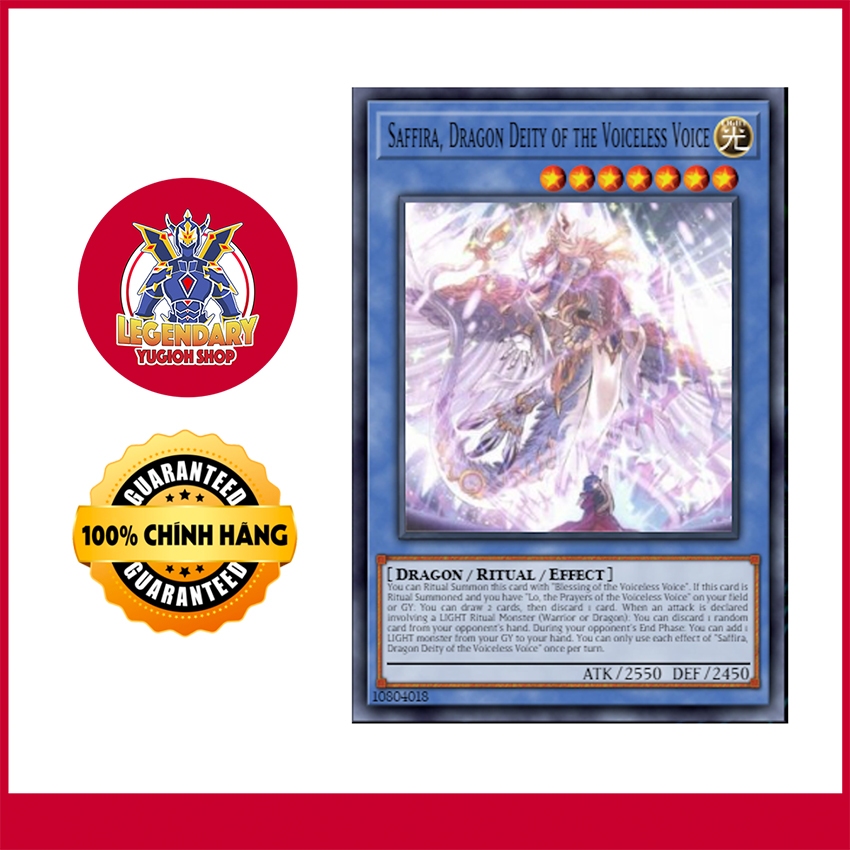 [Thẻ Bài Yugioh Chính Hãng] Saffira, Divine Dragon of the Voiceless Voice