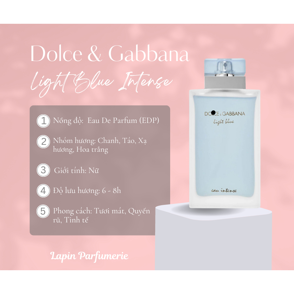 MẪU THỬ 10ML - DG LIGHT BLUE INTENSE NỮ