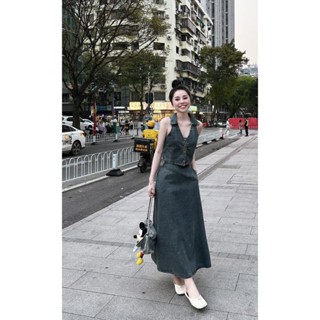 Set áo yếm kèm chân váy jeans trẻ trung năng động, set áo 3 lỗ chân váy bò hàng có bigsize