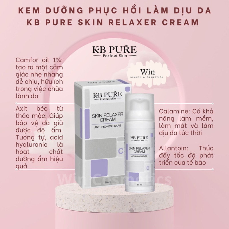 [ Hàng Cty]  KB Pure Skin Relaxer Cream - Kem phục hồi làm dịu da khẩn cấp - Wincosmetic