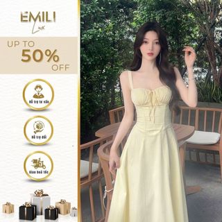 Đầm cúp ngực 2 dây chiết eo Emili đầm hai dây dáng xòe kiểu xinh 