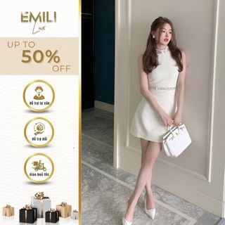 Váy body sát nách dáng ngắn Emili váy body phối đá kiểu nữ đi tiêc 