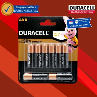Vỉ 8 Viên Pin AA , AAA DURACELL Coppertop ( Vàng đen ) 1,5V Bền X15 Lần , Chống chảy Rỉ - Hàng chính hãng