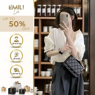 Áo sơ mi kiểu nữ Emili dáng form rộng dài tay phối hoa phong cách Hàn Quốc 