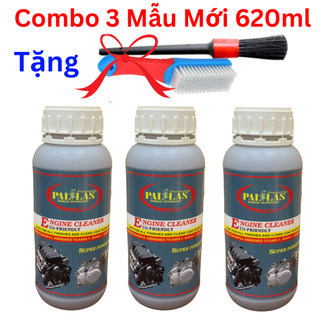Combo 3 chai nước rửa lốc máy siêu mạnh pallas 620ml kèm cọ, bàn chải