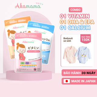   QUÀ 150K  COMBO 1 VITAMIN + 1 DHA + 1 CANXI cho bà bầu Akamama Nhật Bản 