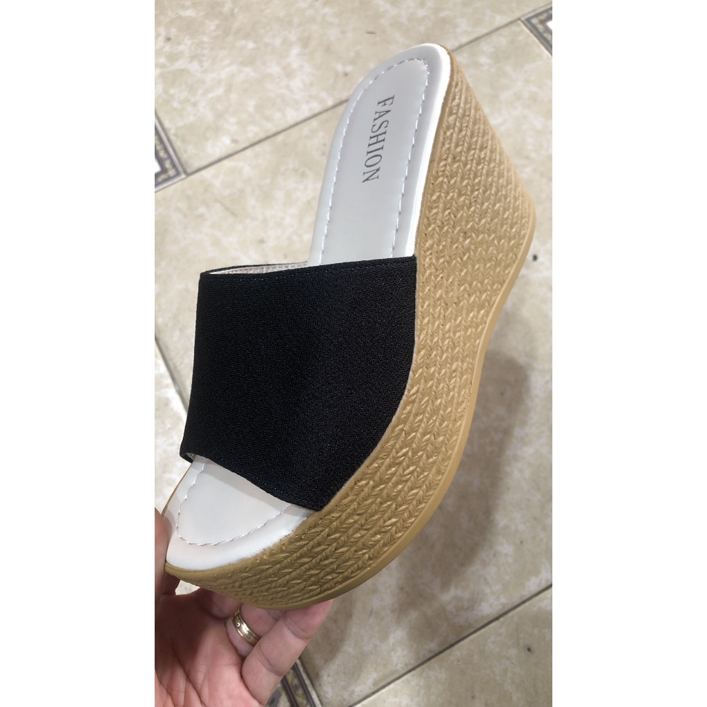 Dép xuồng 9F vân cói , quai vải