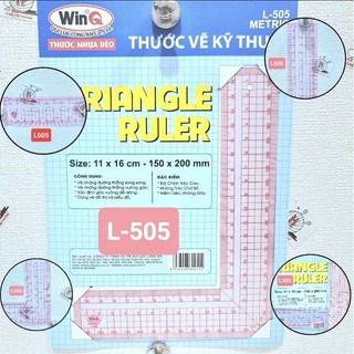 Thước vẽ kỹ thuật.thước góc L-505 thước nhựa dẻo Thước góc vuông L 505