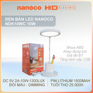 Đèn bàn Led Cảm ứng Nanoco NDK10WC 10W đổi màu và điều chỉnh cường độ sáng
