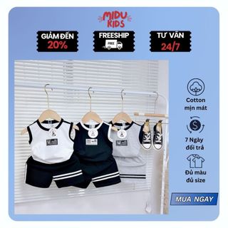 Quần áo trẻ em cho bé trai và gái chất cotton cao cấp hình in trước ngực siêu ngầu MiDu Kid