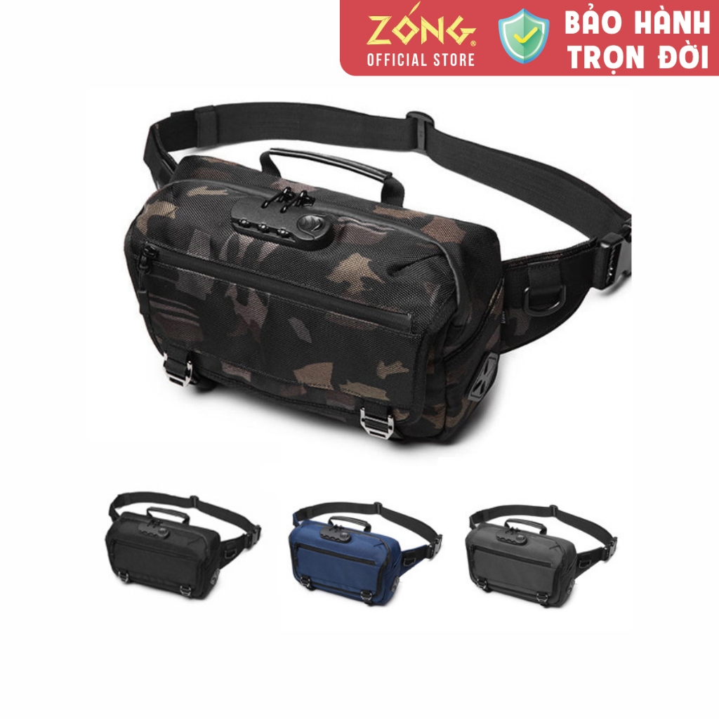 Túi đeo bụng, đeo chéo nam có khóa số và cổng USB – OZUKO 9257