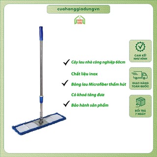 Cây lau nhà công nghiệp san hô 60cm sợi bông Microfiber,Chổi lau nhà tự vắt thấm hút siêu sạch văn phòng bệnh viện...