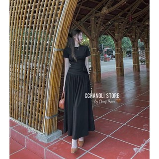 Đầm thiết kế thời trang nữ chất tăm lạnh đính hoa bên hông -  đầm xòe ôm eo tôn dáng có 3 màu