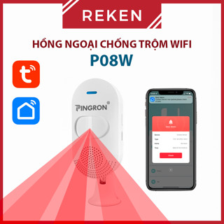 Chuông báo động chống trộm hồng ngoại cảm biến chuyển động wifi P08W Pingron