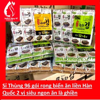 [date 7/2025] Sỉ Thùng 96 gói rong biển ăn liền Kfood Hàn Quốc 2 vị siêu ngon ăn là ghiền