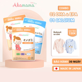 Combo 2 dha + 1 canxi cho bà bầu akamama, nhật bản