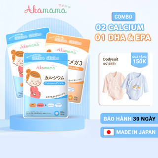 Combo 2 canxi + 1 dha cho bà bầu akamama, nhật bản