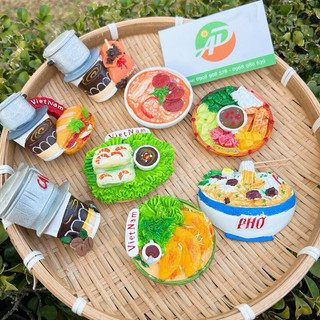 Phở - mô hình  Nam châm hít dán dính trang trí tủ lạnh, hình ảnh món ăn Việt Nam, sản phẩm handmade 3D