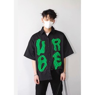 Áo sơ mi nam nữ form rộng kiểu thêu vải nổi unisex