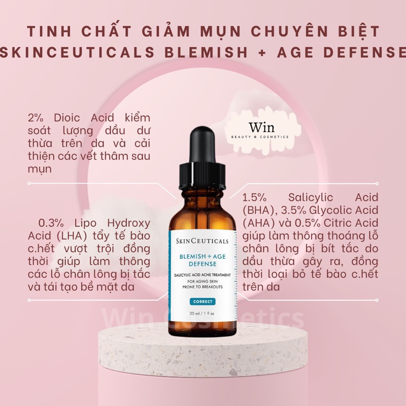 [hàng cty] Serum giảm mụn Skinceuticals Blemish + Age Defense Acne Treatment - Wincosmetic