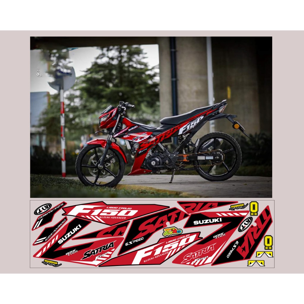 TEM ZIN SATRIA ĐỎ ĐEN CHẾ CHO XE ĐỎ 