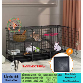 COMBO chuồng quây 2 tầng cho mèo,thỏ,hamster,chuột,gà.