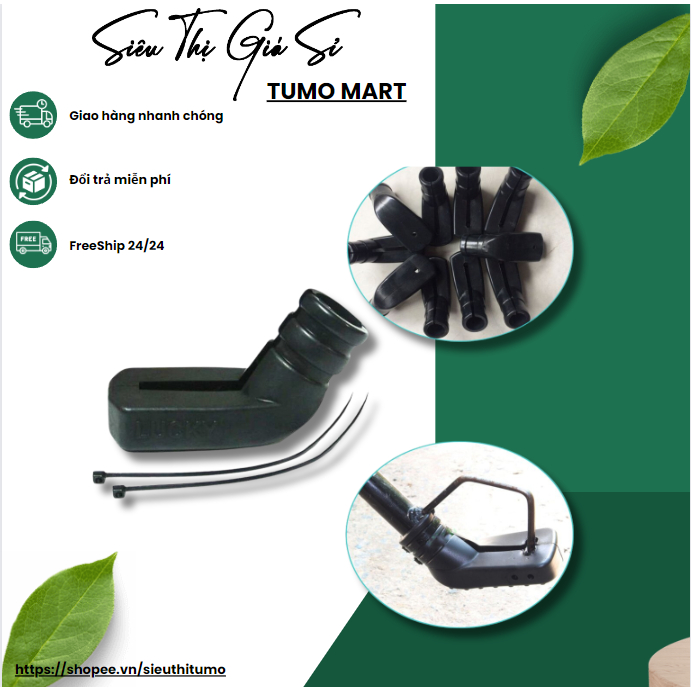 【COMBO 3/5 CÁI】 Lót Bọc Chân Chống Xe Máy Cao Su Chống Trầy Nền Nhà - Kèm 2 Dây Rút  - FHTV6 TGTK C20